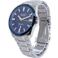 Relógio analógico masculino Orient MBSS1356 D1SX Prata e azul
