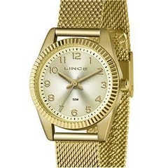 Relógio analógico feminino Lince LRG4674l Pequeno dourado - comprar online
