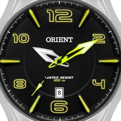 Relógio analógico masculino Orient MBSS1318 PYSX Preto e amarelo - NEW GLASSES ÓTICA