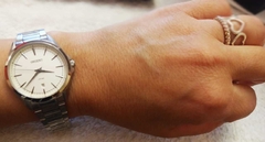 Relógio analógico feminino Orient FB881137 I18 Prata e branco - comprar online