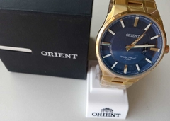 Relógio Orient masculino MGSS1175 D1EX dourado e azul - NEW GLASSES ÓTICA