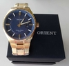Relógio Orient masculino MGSS1175 D1EX dourado e azul - loja online