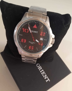 Relógio Orient masculino MBSS1195A P2SX prata com vermelho - comprar online