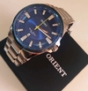 Relógio Orient masculino MBSS1356 D1SX prata e azul
