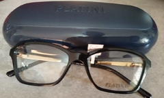 Armação para óculos de grau Platini P9 3119 D778 preto e dourado - NEW GLASSES ÓTICA