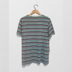 Camiseta Slim - Listrado⁴ - Lilás/Vinho/Verde/Turquesa - comprar online