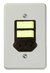 Conjunto 2 interruptores simples + tomada 2P+T 10A/250V placa 4x2 cinza Mec-Tronic 39132