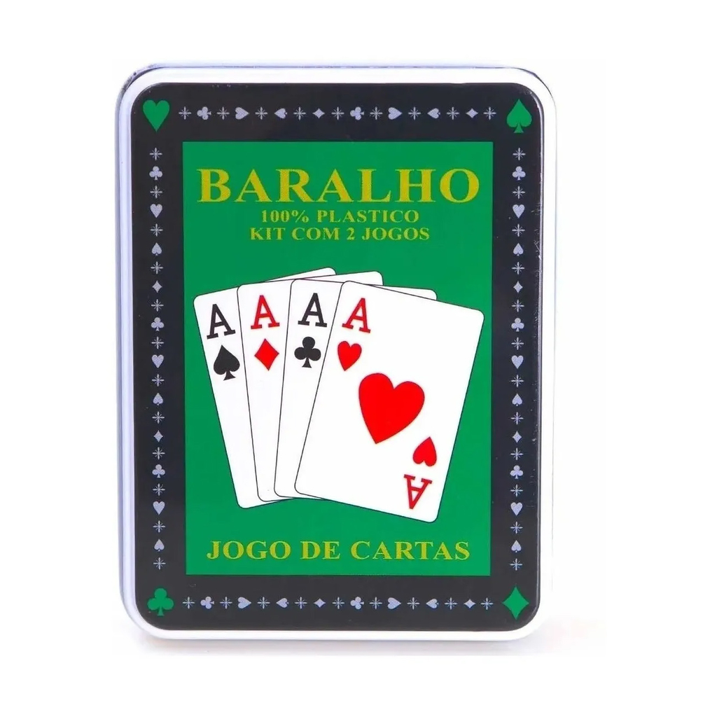 Jogo Cartas Baralho 100% Plastificado Estojo c/ 2 Jogos - 123 Util -  Baralho - Magazine Luiza