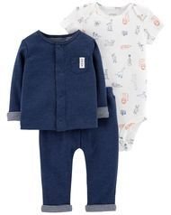 CARTER'S SET TRES PIEZAS CARDIGAN - 12 MESES