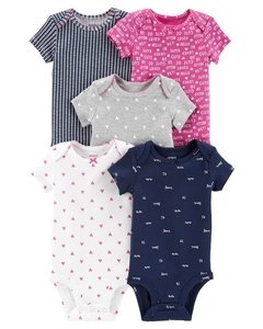 CARTER'S SET 5 BODYS M/C ESTAMPADOS - 24 MESES