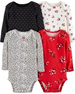 CARTER'S SET 4 BODYS M/L BEBA - 3 MESES