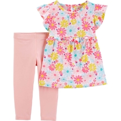 CARTER'S SET DOS PIEZAS LEGGINS Y REMERA M/CORTA FLORAL - 3 MESES