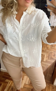 Camisa Romántica Combinada con Broderie - comprar online