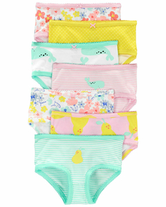 Carter's - Pack de 7 Bombachas de algodón Girls - Stretch cotton T. 2/3