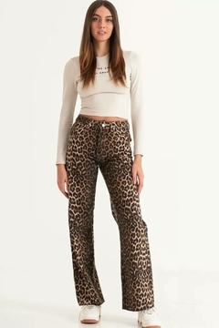 JEAN WIDE LEG ANIMAL PRINT - ISOSTASIA