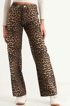 JEAN WIDE LEG ANIMAL PRINT - ISOSTASIA en internet