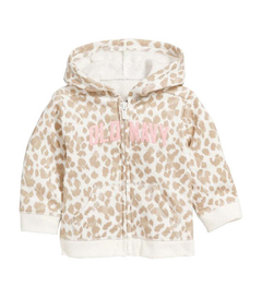 OLD NAVY CAMPERA ANIMAL PRINT ALGODÓN CON CAPUCHA - 3T