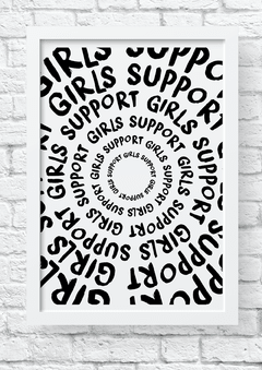 quadro girls suppor gilrs moldura branca