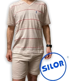 Pijama Hombre Varon Algodon Jersey Rayado Silor Verano 2183 - comprar online