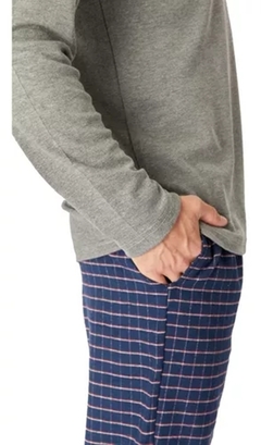 Pijama Hombre Invierno Algodon Y Pantalon Viyela 3 Ases 706 - tienda online