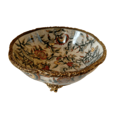 Bowl Exclusivo em Porcelana Craquelê com Pintura Floral