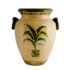 Cachepot (vaso) de cerâmica Craquelê com acabamento brilhante (25 x 21 x 29 cm)