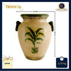 Cachepot (vaso) de cerâmica Craquelê com acabamento brilhante (25 x 21 x 29 cm) - comprar online