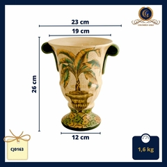 Cachepot (Vaso) Cerâmica Brilhante Com Acabamento Craquelê (19 x 19 x 39 cm) - comprar online