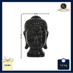 Escultura de cabeça de Buda na cor preta, em cerâmica brilhante - comprar online