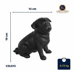 Escultura de Cachorro da Raça Pug - Poliresina Preta - comprar online