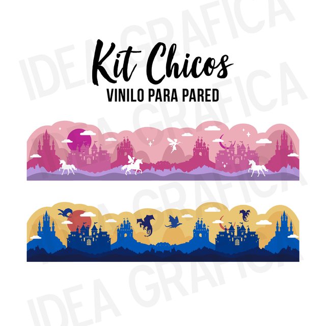 Vinilo para pared / Kit Chicos - Idea Gráfica