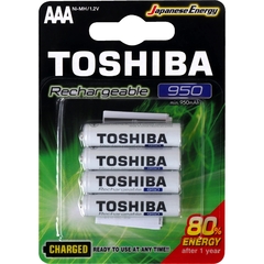 Pilha Recarregável Toshiba Aaa 950mAh Palito com 4 Unidades Prontas pro Uso RTU