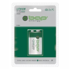 Bateria Recarregável Bap 9v de Lítio ion 450 mAh Alta Duração Microfone Violão Original Bap-690