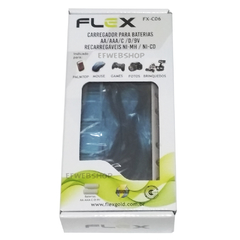 Carregador de Pilhas Flex AA AAA C D Baterias 9v Led com 4 Pilhas D 2900 mAh Recarregáveis Universal FX-C06 na internet