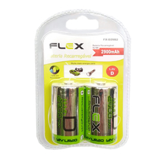 Carregador de Pilhas Flex AA AAA C D Baterias 9v Led com 4 Pilhas D 2900 mAh Recarregáveis Universal FX-C06 - comprar online