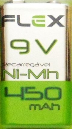 Bateria Recarregável Flex 9v 450mAh Nimh Microfone Violão no Blister na internet