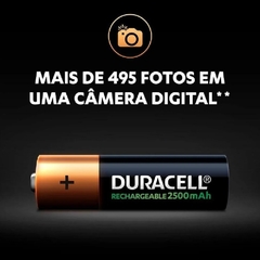 Carregador de Pilhas Duracell com 4 Pilhas Aa Recarregáveis 2500mAh CEF14BR4 Bivolt Preto - loja online