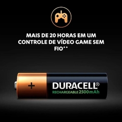 Carregador de Pilhas Duracell com 4 Pilhas Aa Recarregáveis 2500mAh CEF14BR4 Bivolt Preto - EFWEBSHOP