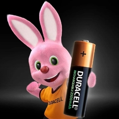 Pilha Recarregável Duracell Aa 2500mAh Pequena Nova Formula 10 Anos de Duração com 4 Unidades - loja online