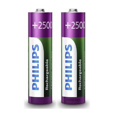 2 Pilhas Recarregáveis Philips Aa 2500mAh Originais Pequena Prontas pro Uso RTU - comprar online