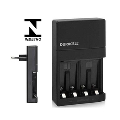 Carregador Duracell AA ou AAA sem pilhas NFe Recarregáveis Bivolt Preto Original Inmetro Semi Novo - comprar online