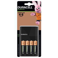 Carregador de Pilhas Duracell com 4 Pilhas Aa Recarregáveis 2500mAh CEF14BR4 Bivolt Preto