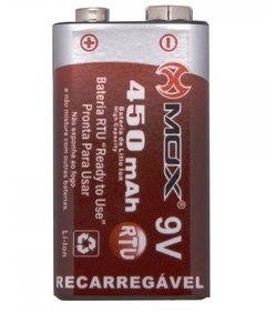 Carregador Mox Com 2 Baterias Recarregáveis de Lítio 450mah 9v Potente Rtu Led - EFWEBSHOP