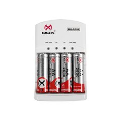 Carregador de Pilhas Mox com 4 pilhas AA 2600mAh Recarregáveis Desligamento Automático e Led MO-CP51 - comprar online