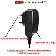 Carregador para Celular V8 Entrada Micro USB DC-TCV8 Mox Dotcell Bivolt Anatel - comprar online