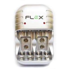 Carregador de Pilhas Flex com 4 pilhas AAA 1100mAh Recarregável Desligamento Automático e Led FX-C03 - EFWEBSHOP