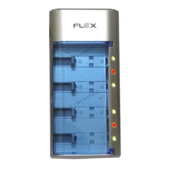 Carregador de Pilhas Flex FX-C06 com 4 Pilhas C Médias 2900mAh Recarregáveis Semi Novo e Nota Fiscal - EFWEBSHOP