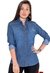 Camisa Jeans Feminina Lisa Manga Longa Revanche Azul Áustria - loja online