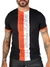 Camiseta Masculina gola O preta com detalhes em Laranja PitBull 79201