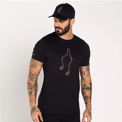 Camiseta Buh Slim Strass Nota Musical Preto - comprar online